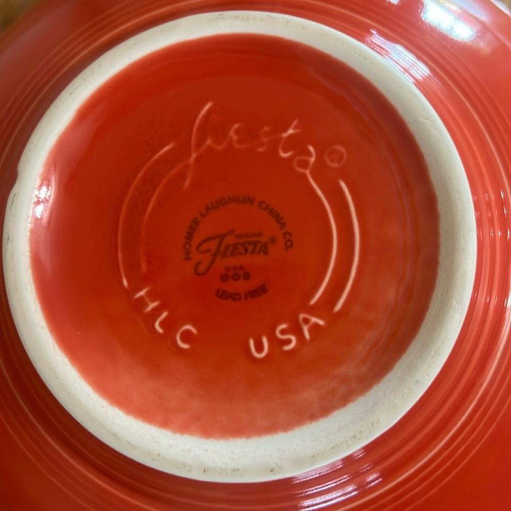Fiestaware Homer Laughlin China Large Bowl in Persimmon 10” round - Picture 7 of 11